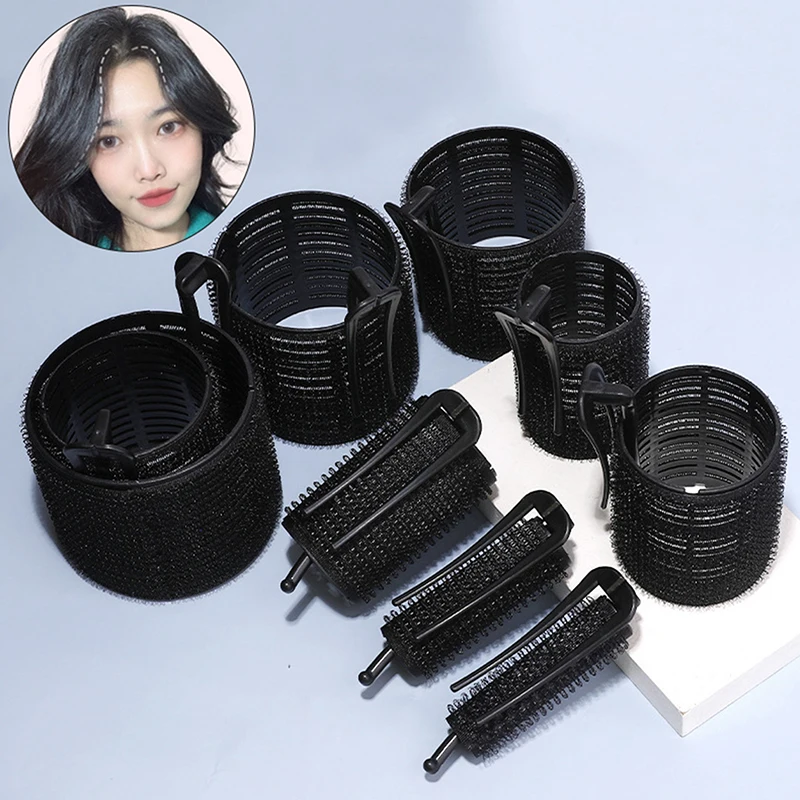 

【Black Hair Root Fluffy Curler Roller With Clip Self-adhesive Lazy Curlers Styling Hair Accessories For Women Styling Hair Tool】