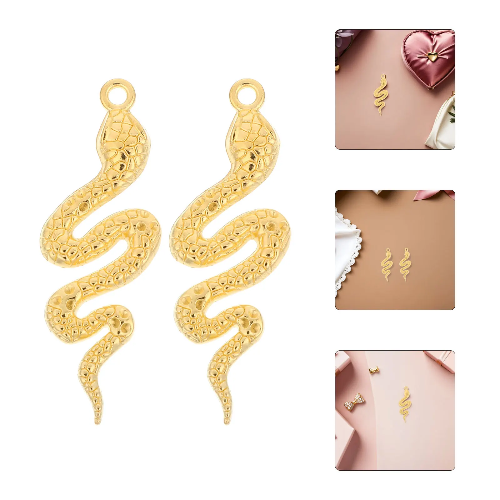 

30Pcs Vintage Alloy Snake Pendant Charm Set Animal Shape Jewelry Making Snake Charms Keychain Pendant DIY Bracelet Necklace