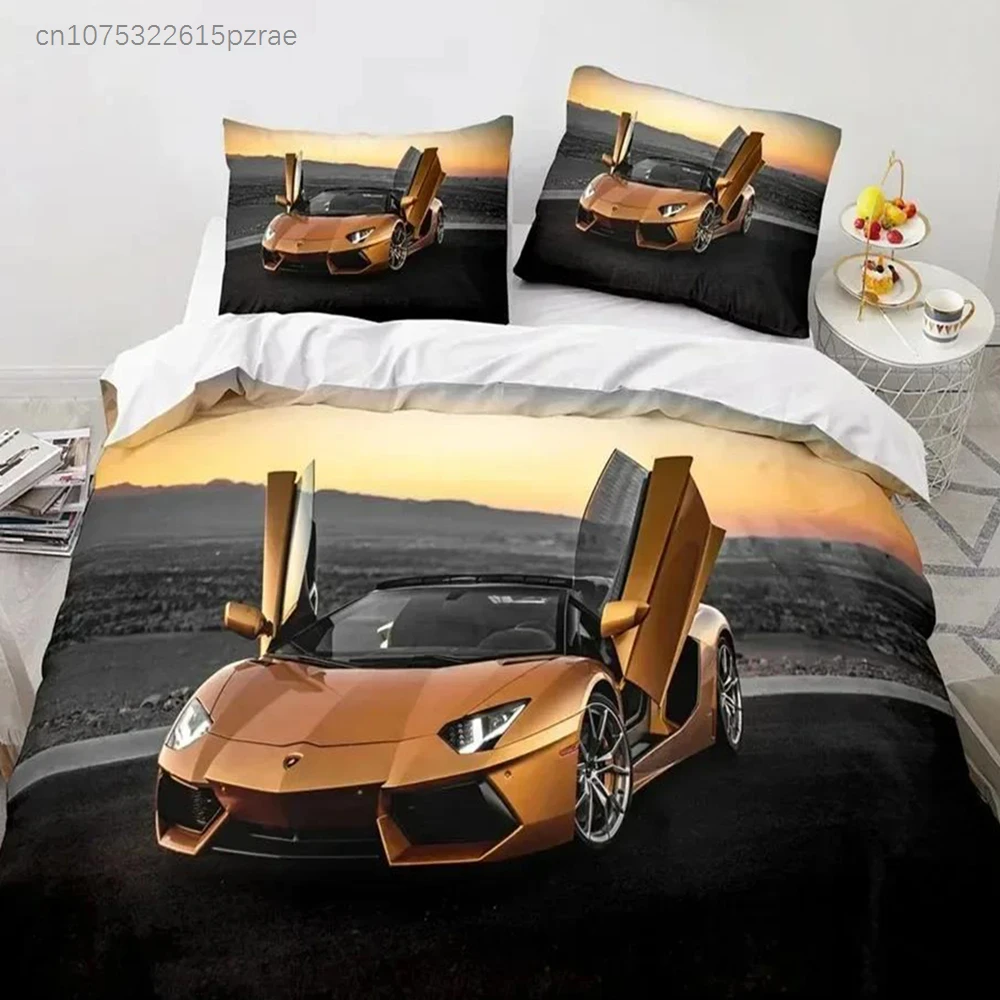 New 3D Print Sports Car Bedding Set For Bedroom Soft Modern Bedspreads Comefortable Kids Duvet Cover Quilt Cover And Pillowcase