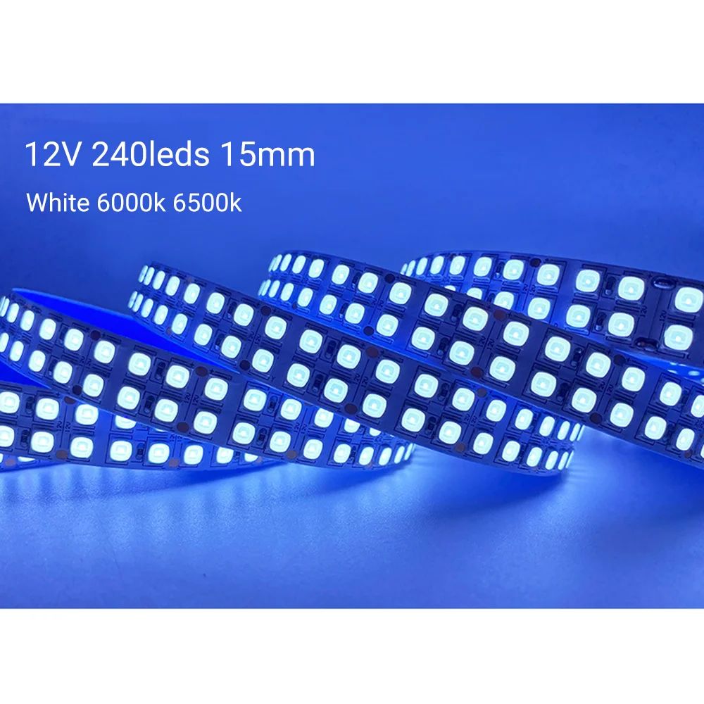 شريط LED فائق السطوع 5054 خزانة خطية صف مزدوج 240 مصباح LED 120 مصباح LED 60 مصباح LED 16.4 قدم 12 فولت أبيض دافئ 3000 كيلو أبيض 6000 كيلو 6500 كيلو 5 متر