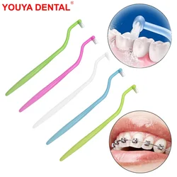 5pcs Orthodontic Toothbrush Interdental Brush Flat Head Soft Hair Single-Beam Teeth Cleaning Toothbrushes Oral Care Hygiene Tool