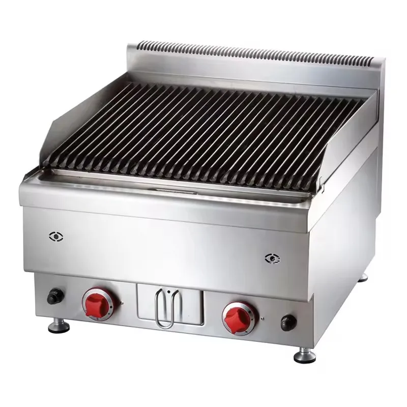 Plancha de barbacoa de acero inoxidable, equipo de restaurante, parrilla de roca de Lava eléctrica de Gas comercial