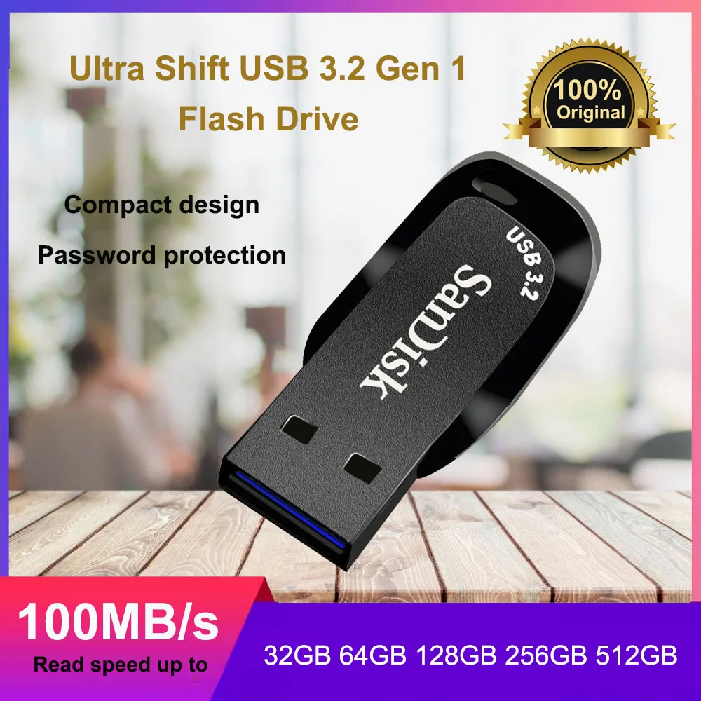 SanDisk Ultra Shift USB 3.2 флэш-накопитель 32 ГБ 64 ГБ мини-накопитель 128 ГБ 256 ГБ 512 ГБ Скорость чтения до 100 МБ/с U-диск Memory Stick SanDisk Ultra Shift USB 3.2 флэш-накопитель 32 ГБ 64 ГБ мини-накопитель 128 ГБ 256 ГБ 512 ГБ Скорость чтения до 100 МБ/с U-диск Memory Stick