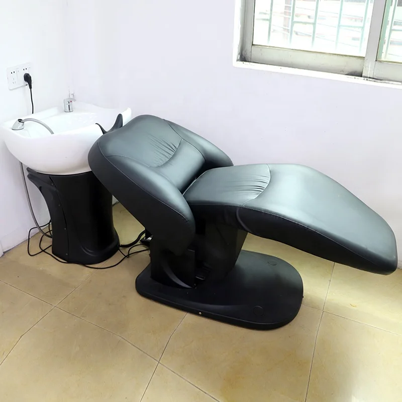 Hairdressing Salon Furniture  Black PU Hot Upscale Massage Shampoo Bed