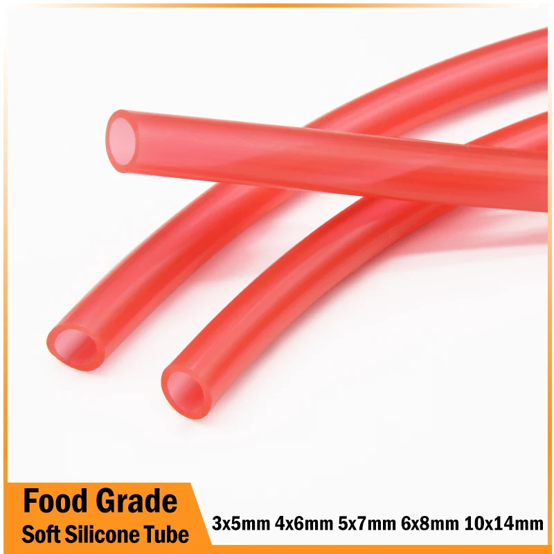 

1/3/5/10M Clear Red Food Grade Silicone Rubber Hose 3x5mm 4x6mm 5x7mm 6x8mm 10x14mm Flexible Nontoxic Tasteless Silicone Tube