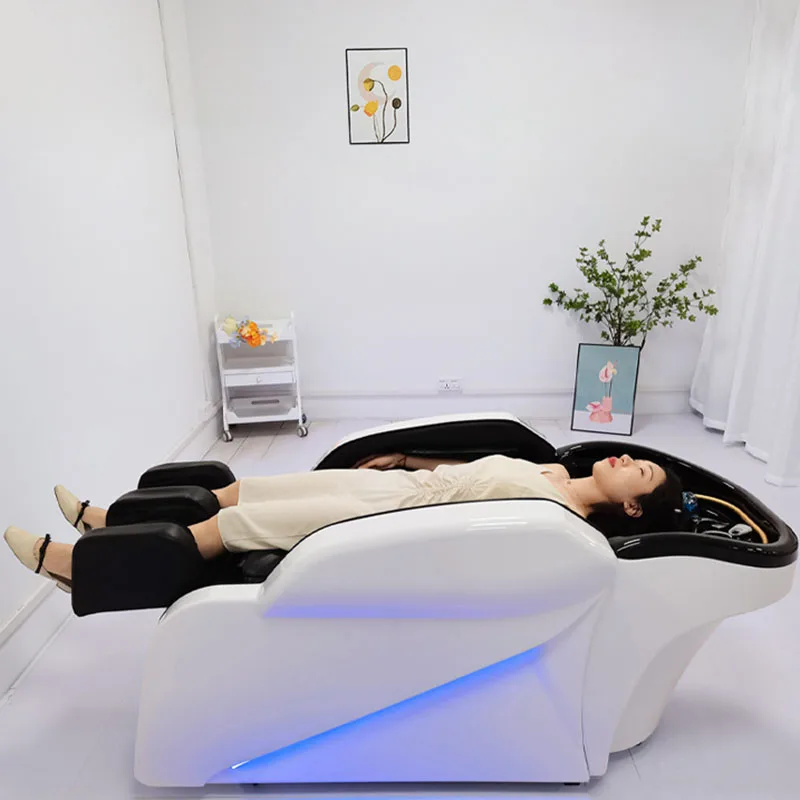 Chaise de salon de rasage pour hommes, équipement de lavage de shampoing, lit de massage spa thaïlandais, salon de beauté pour clients, cheveux japonais, ongles professionnels