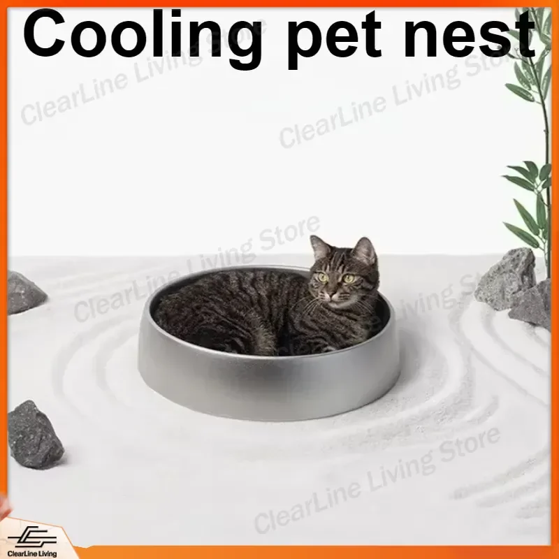 Cooling Cat Bed Aluminum Alloy Ice Mat House Waterproof Summer Pet Sleeping Basket Carrier Durable Cat Nest Furniture