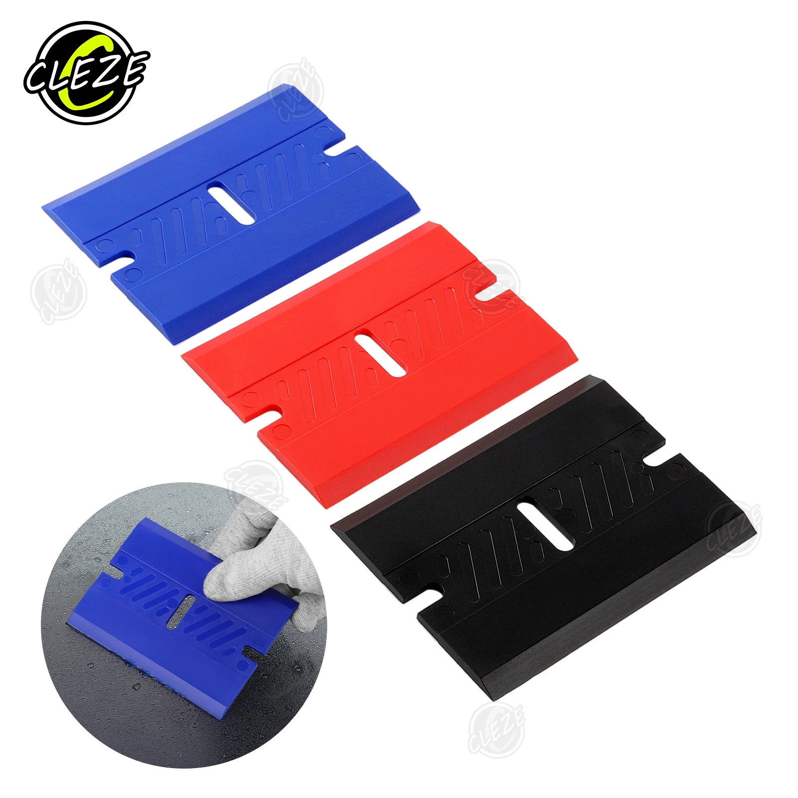 CLEZE Plastic Squeegee Set Multiple Hardness Vinyl Wrap PPF Window Tint Film Application Tools for Easy Installation