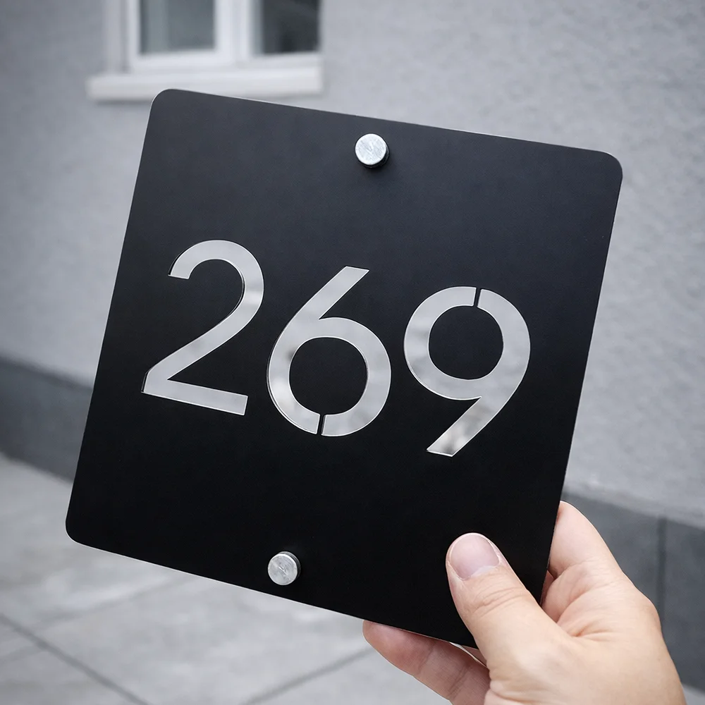 

Наружная табличка для дома: акриловая вывеска с вырезанным номером дома, современная адресная табличка для входной двери