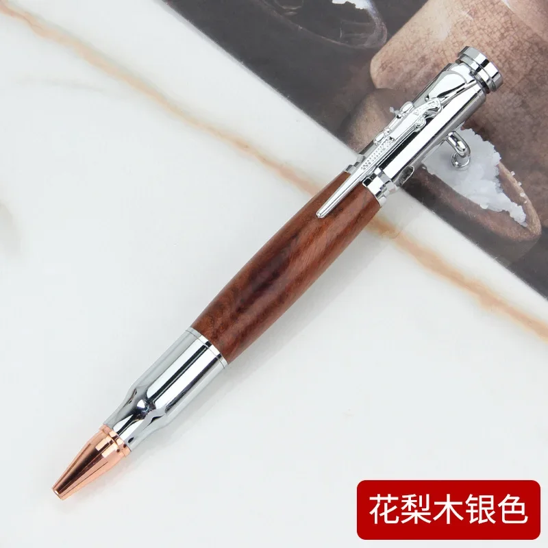 Professioneller Bolt Action-Kugelschreiber – 1 Stück langlebiger Metall-Holzstift, Geschenk für Reisen, Büro, Schule, Hochzeit – Detail 8