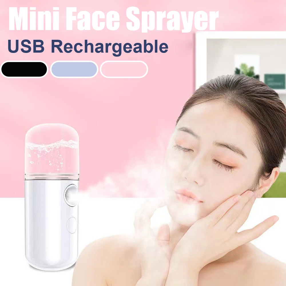 

1pcs Mini Nano Mist Sprayer Cooler Facial Steamer Humidifier USB Rechargeable Face Moisturizing Nebulizer Beauty Skin Care Tools