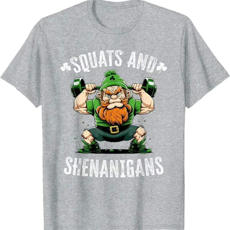 

Funny Squats And Shenanigans St Patricks Day Leprechaun T Shirt