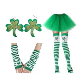 4 Piece Party St. Patrick's Day Irish Goblin Elf Cosplay Uniform Women Magician Dress Up Halloween Party Outfit Tutu Skirt kostu