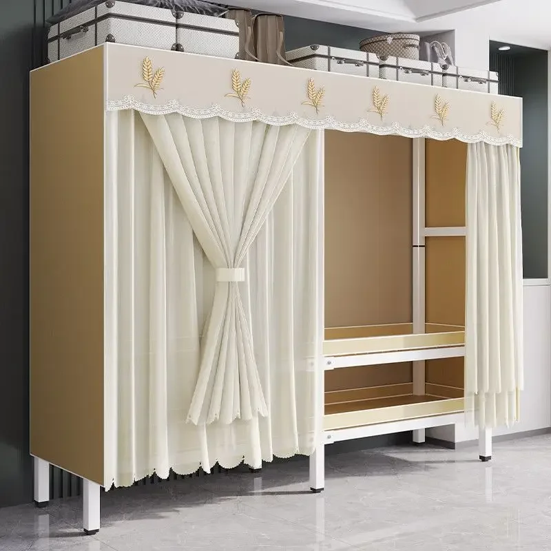 Installation-free full steel frame gauze curtain wardrobe household bedroom rental room modern simple cloth wardrobe