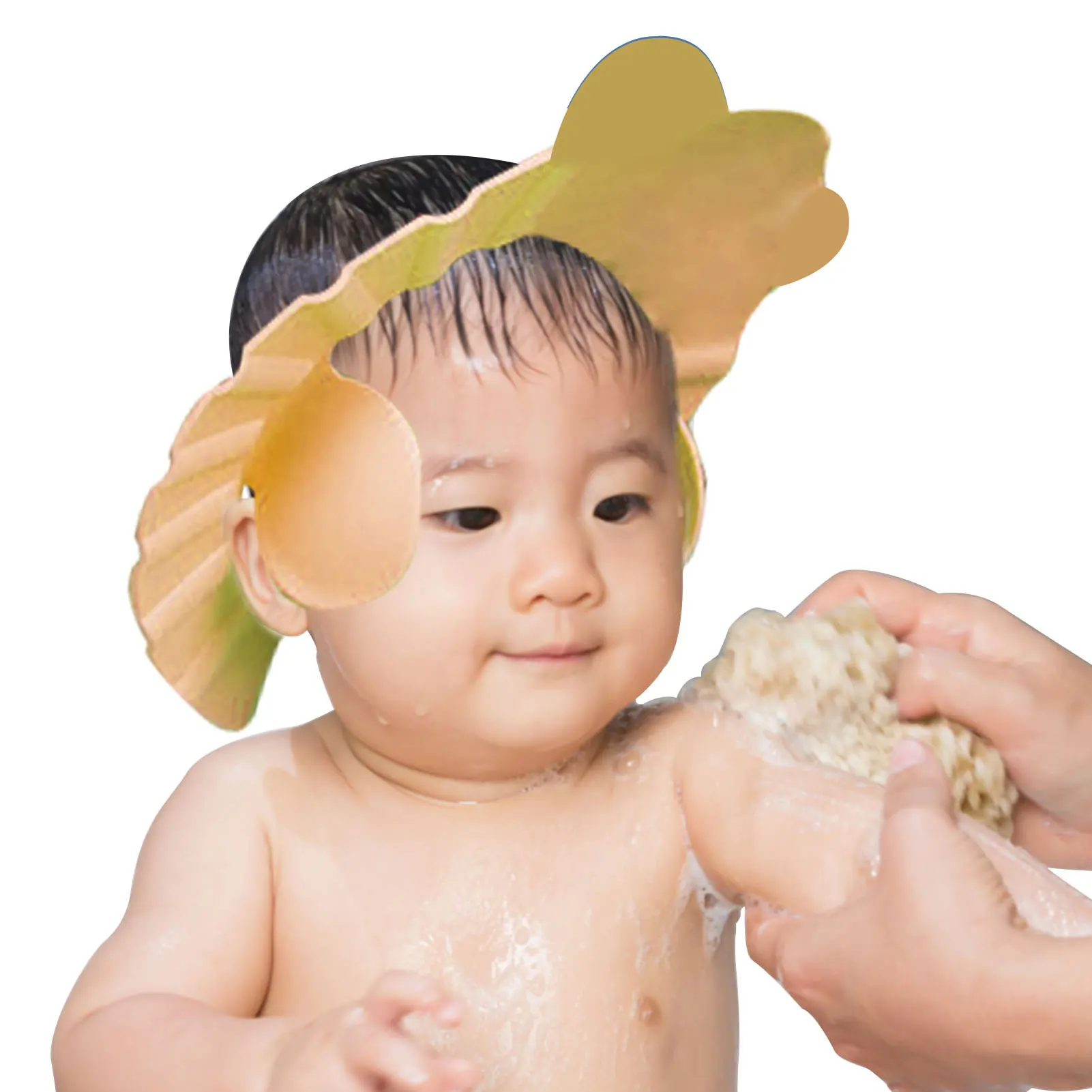 Topi Mandi Bayi Silikon Topi Mandi Bayi Rambut dengan Pelindung Telinga Mencuci Kepala Mandi Perisai untuk Menghentikan Air Di Mata Silikon Bayi