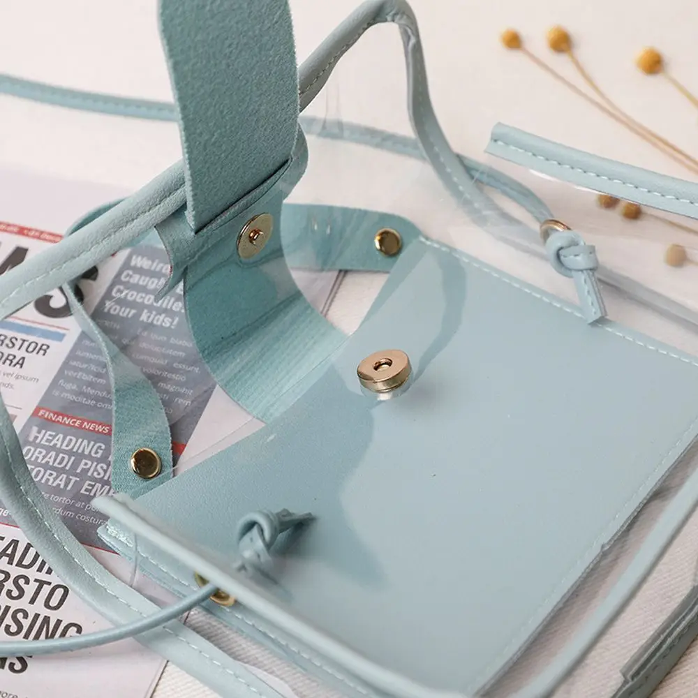 Small Women\'s Small Bag Transparent Jelly Candy Color Square Messager Bag Fashion Clutches PVC Shoulder Bag Crossbody Handbag