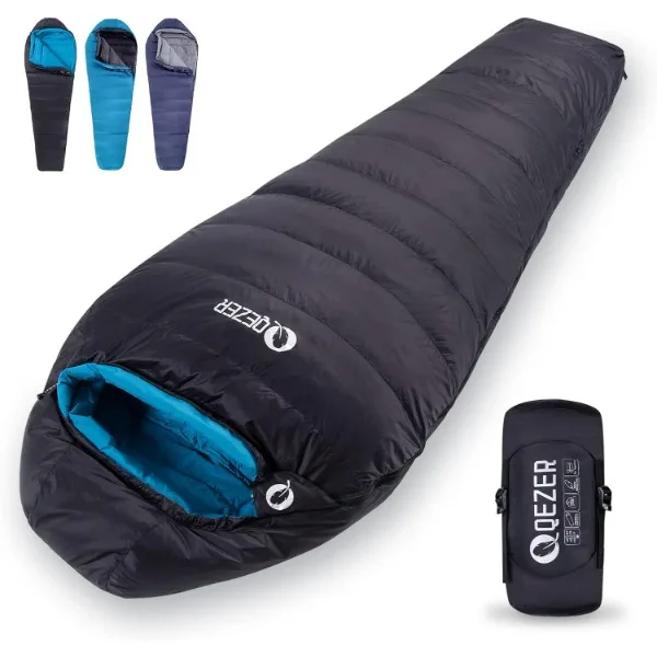 

Down Sleeping Bag for Adults 0°F 10°F 15°F 20°F Backpacking Sleeping Bag for Cold Weather with Compression Sack