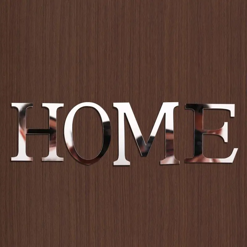 Acrylic Mirror 3D Alphabet House Number Wall Sticker English Alphabet Sticker Decoration Wedding Love Letters Decorative