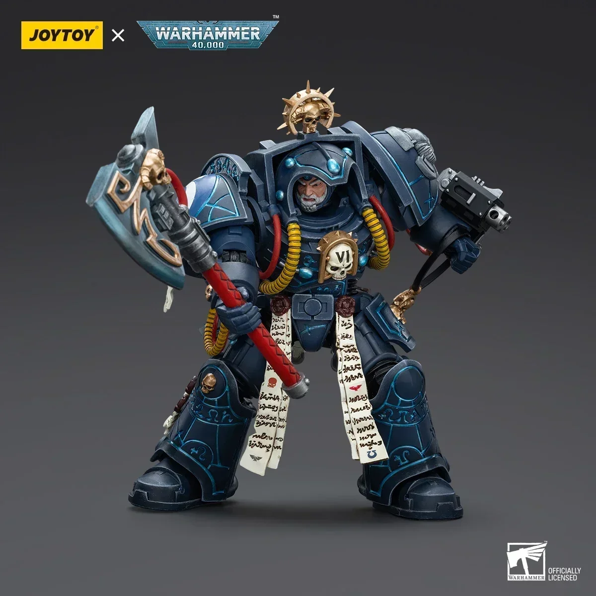 JOYTOY Warhammer 40K 1/18 Ultramarines أمين المكتبة في المنهي درع تمثال عمل الشكل جمع ديكور نموذج اللعب تمثال