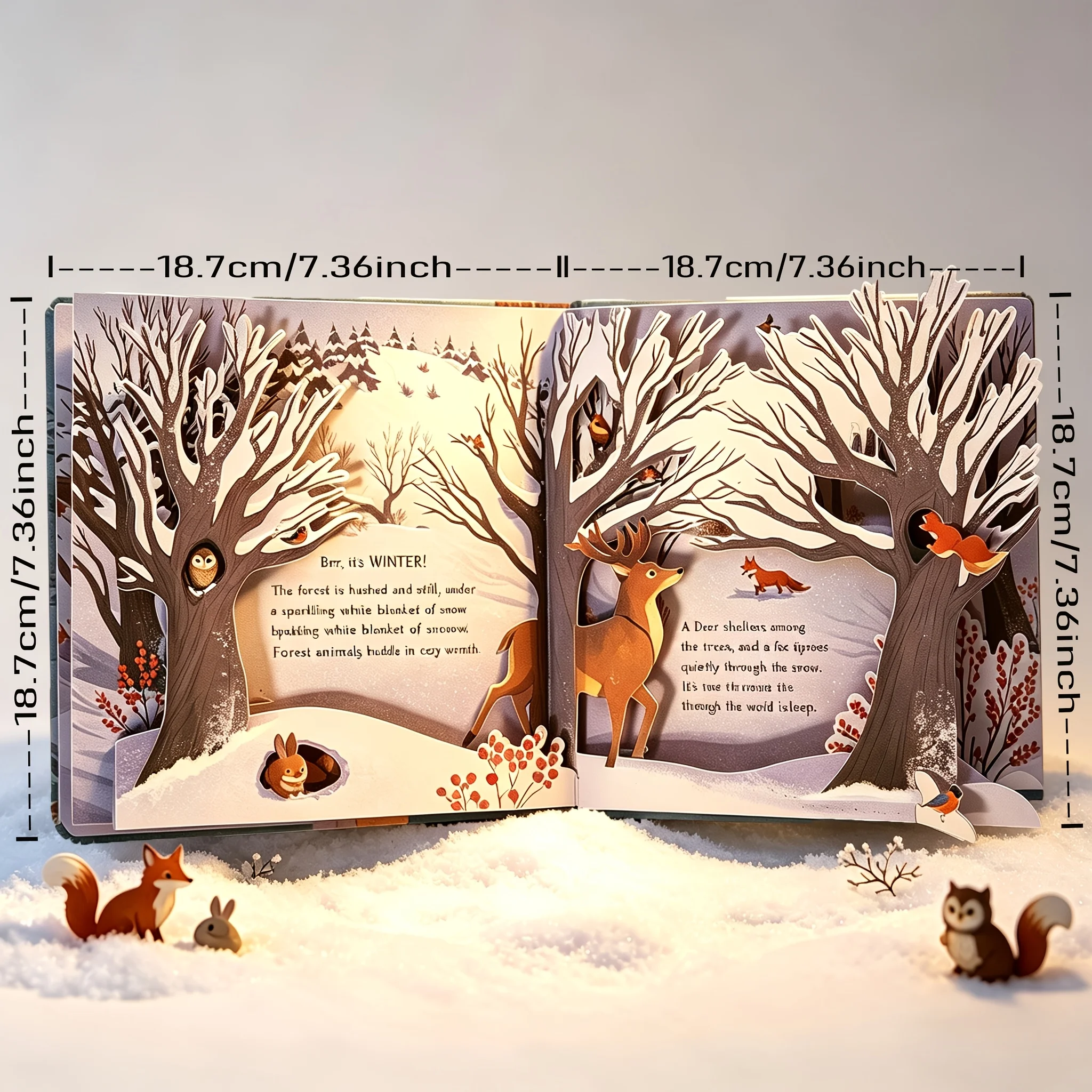 Seasons Pop-Up Nature Picture Book, Thick Hardboard & Extra Thick Cardboard, Tear-Resistant Science Book, Spring Summer Autumn Winter Nature Themed Reading Book for Beginners