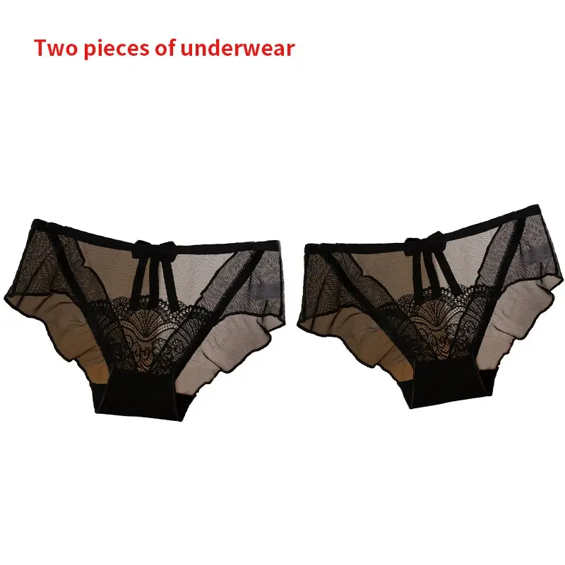 Sexy Lace Womens Underwear Low Waist Lightweight Mesh Seamless Cotton Crotch Briefs