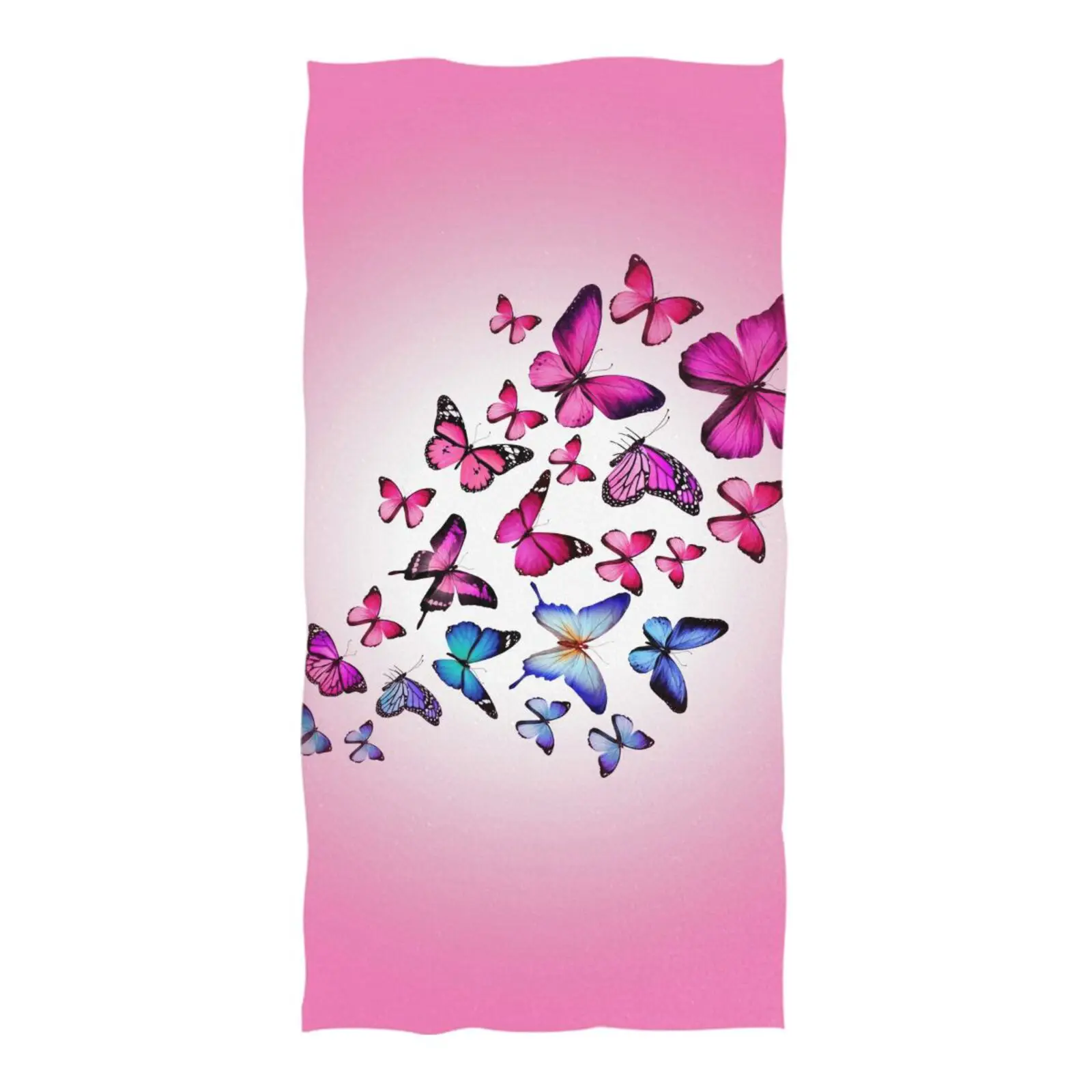 Butterfly print QuickdryTowelsSoft YogaSwimmingEasy tocarry Beach towelsLight breathable absorbent,beach towe CampingTowels