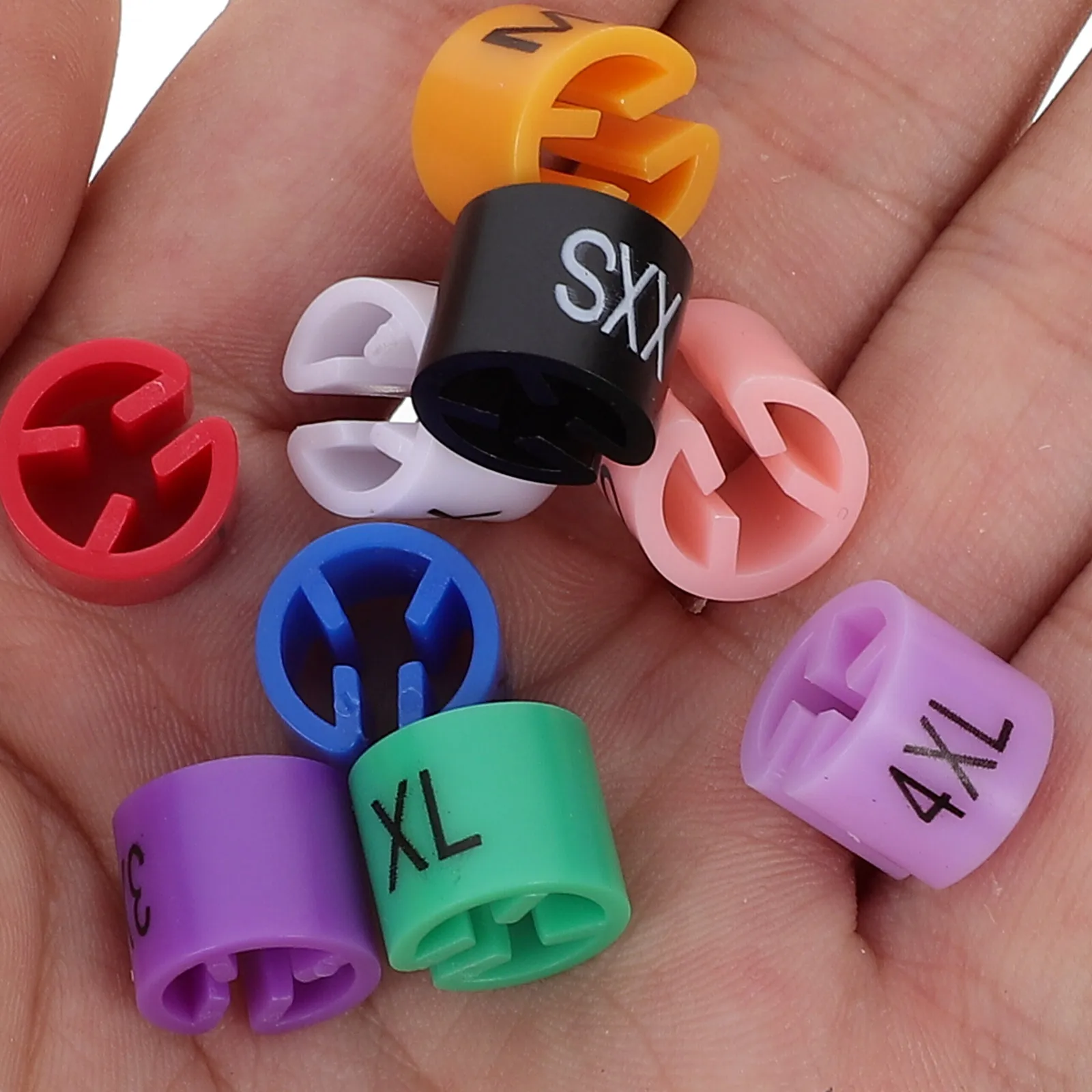 290 قطعة شماعات ملابس بلاستيكية حجم علامات ملونة سريعة الحجم العلامات لتنظيم متجر خزانة شماعات ملابس علامات #3