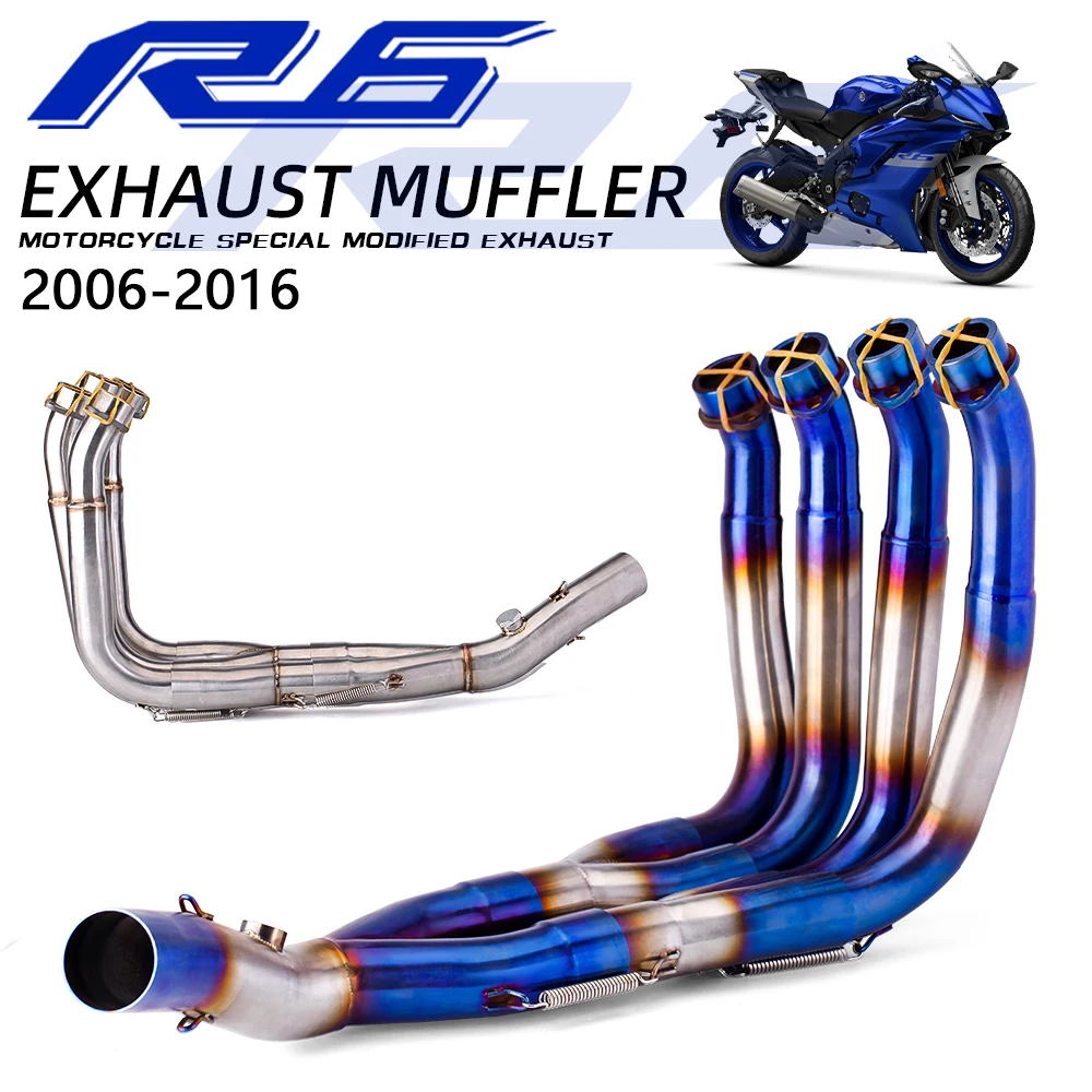 Motorcycle Modify Exhaust Front Link Pipe Slip on 51MM Interface Escape Moto Stainless Racing Line For Yamaha YZF R6 2006-2016