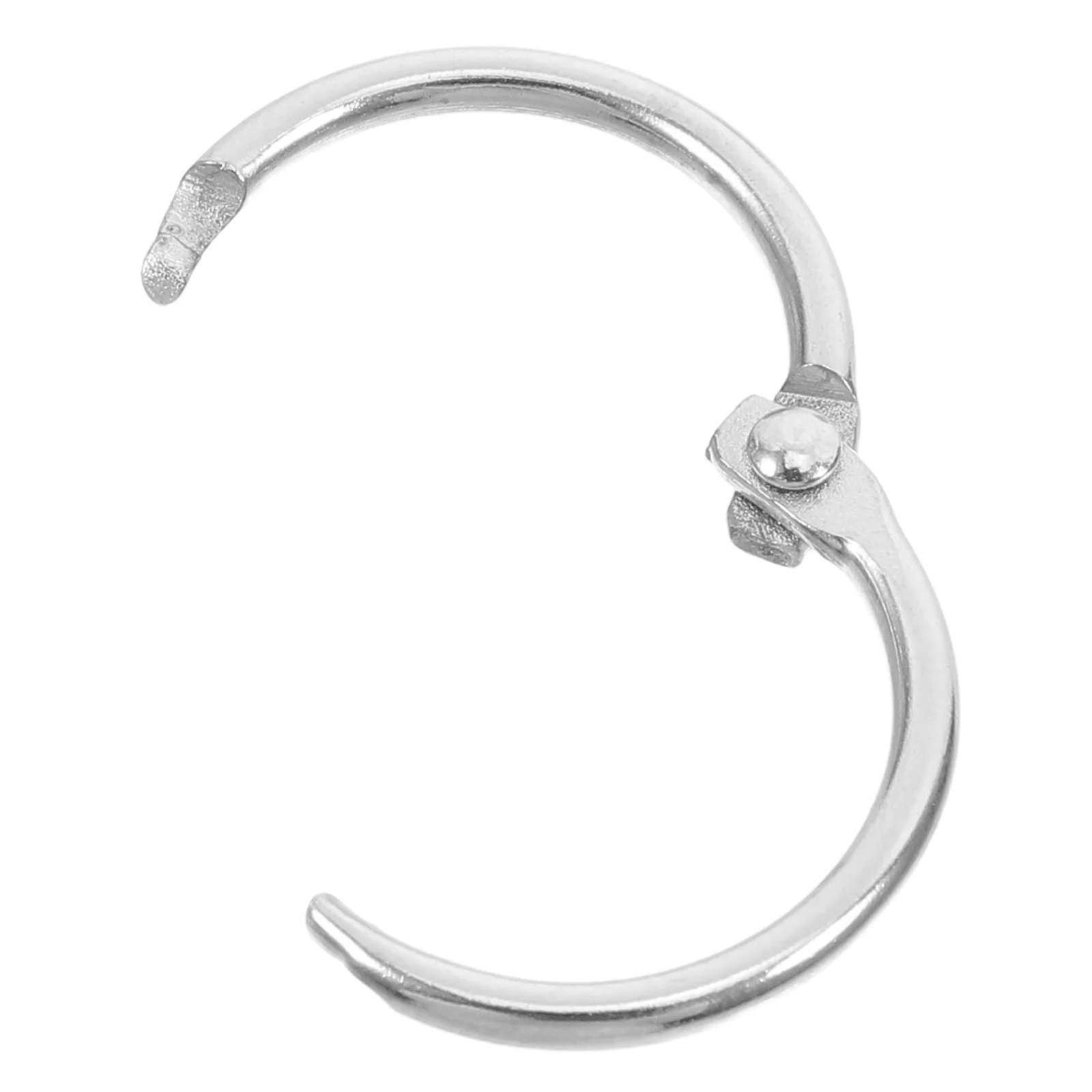 100Pcs Metal Loose Leaf Rings Book Circle Binding Snap Ring Key Ring Photo Album Buckle Silver 20mm for Study Office