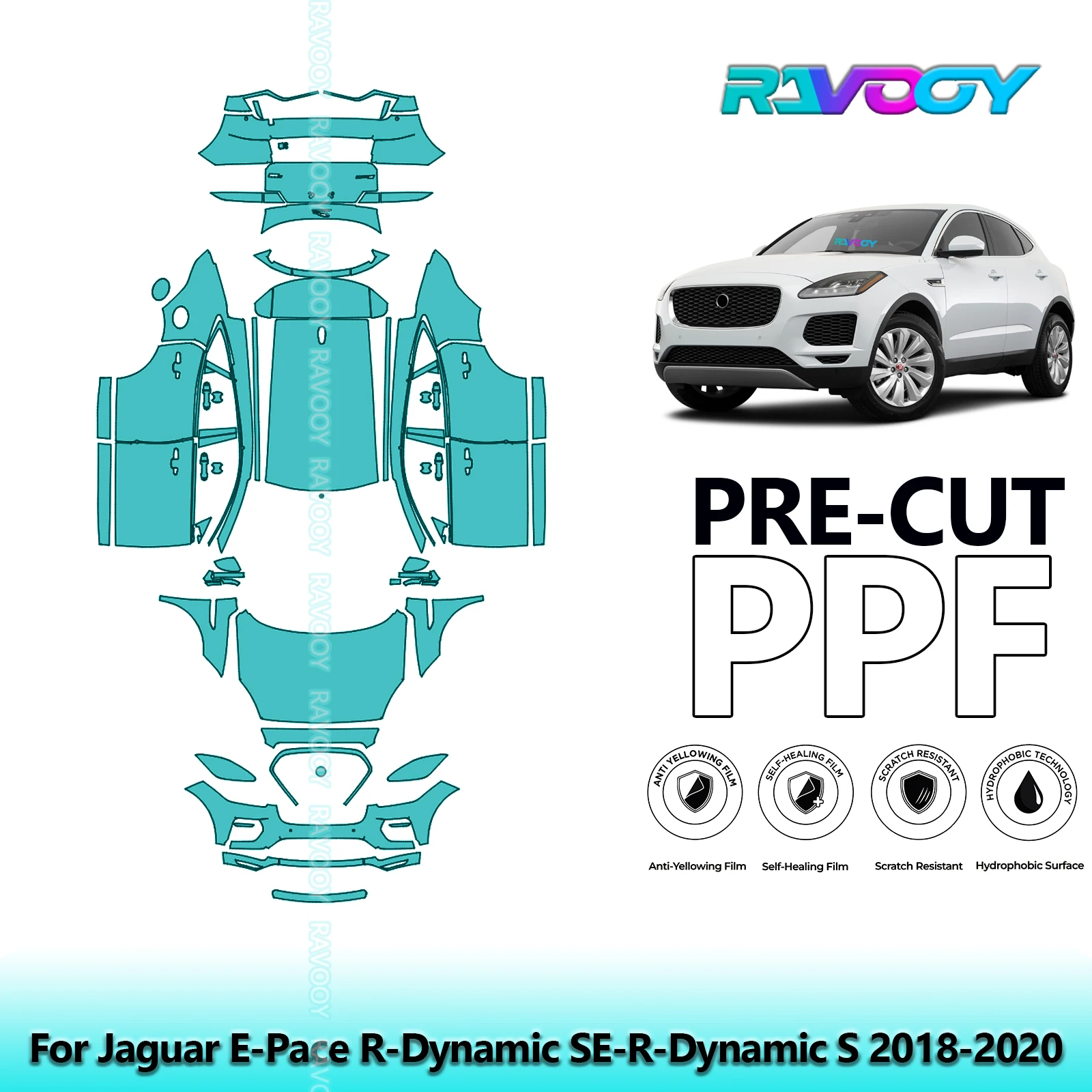 

8.5Mil Precut PPF Paint Protection Film Full Vehicle For Jaguar E-Pace R-Dynamic SE-R-Dynamic S 2018-2020