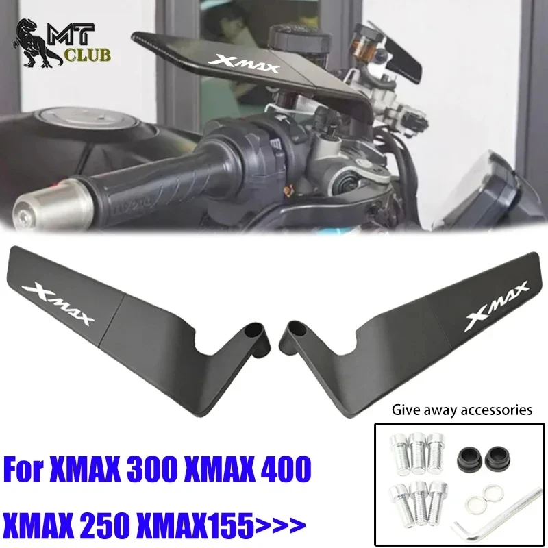 For XMAX 125 250 300 XMAX300 XMAX400 XMAX250 XMAX125 Motorcycle Accessories Rearview Mirrors Wind Wing Adjustable Rotating Side