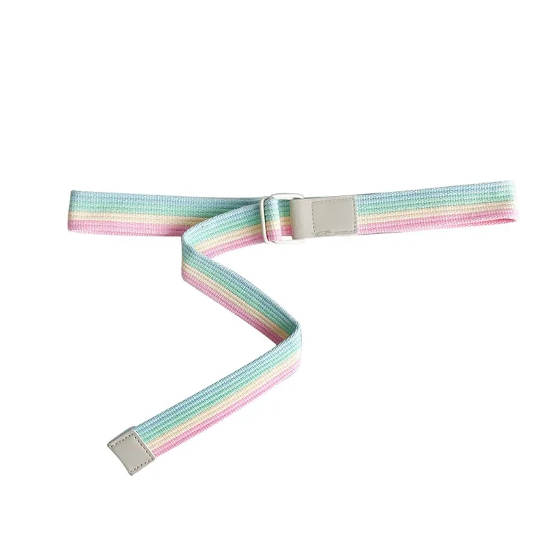 Student Canvas Belt Casual Waistband with Rainbow Nylon Belt Outdoor Girl Belts Jeans Belt Waist Strap Cute Cloth Accessories