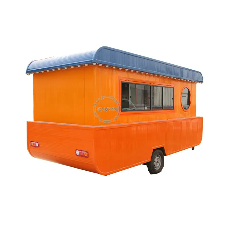 OEM Stainless Steel Boat Type Trailer for Sale Commercial Mobile Ice Cream Cart Fast Mobile Food Truck Kiosk