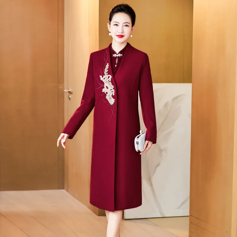 

Yourqipao 2023 New Chinese Hanfu Cheongsams Mother of The Bride Dresses China Wedding Party Dress Women Cocktail Evening Gowns