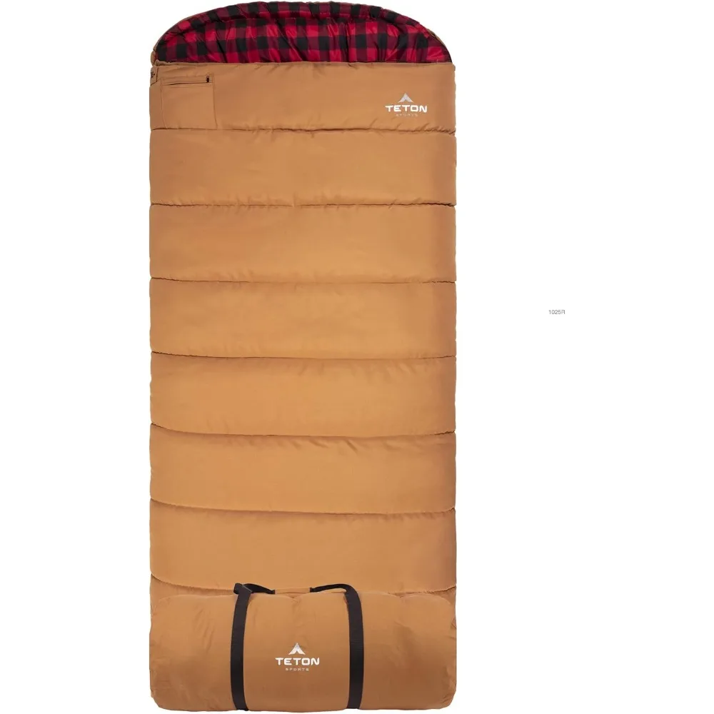 Teton Sports Deer Hunter - Saco de dormir de 35f y 0f grados. Sacos de dormir para acampar cálidos y cómodos, carcasa de lona resistente de tetón f