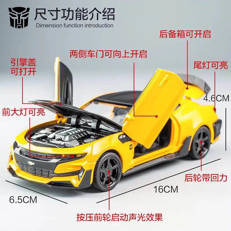 1:32 Chevrolet Camaro Automodell Legierung Diecast Zurückziehen mit Sound Licht Kindermodell Spielzeugauto Sammlung für Kindergeschenke A324