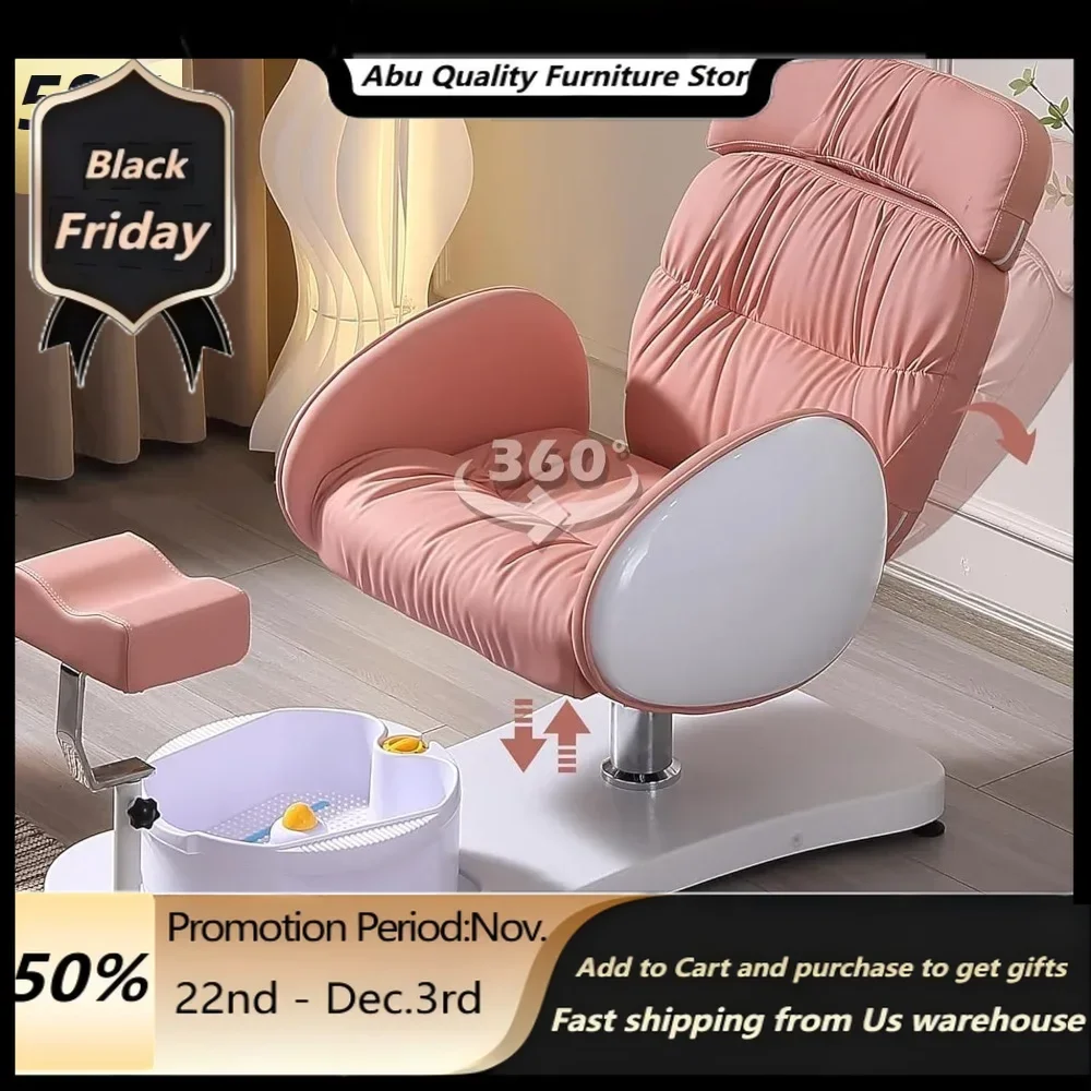 Pedicure Chair.Pedicure Foot Spa, Hydraulic Pedicure Chair For Nail Tech No Plumbing, 360 Swivel Reclining Pedicure Unit