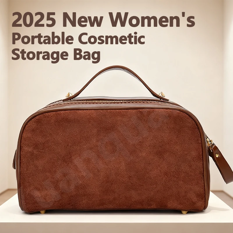 Solid Color  High Beauty Wash Bag Female Organizer Make Up Cases Large Capacity Portable Travel Frosted Cosmetics Storage Bag