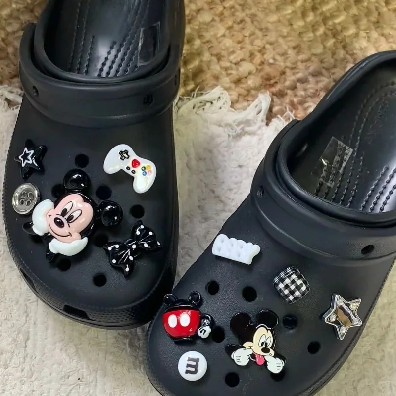 Jibbitz Black Hole Shoe Mickey Accessory Shoe Flower Shoe Buckle  Beach Sandal Accessories, Birthday Christmas Party Gifts