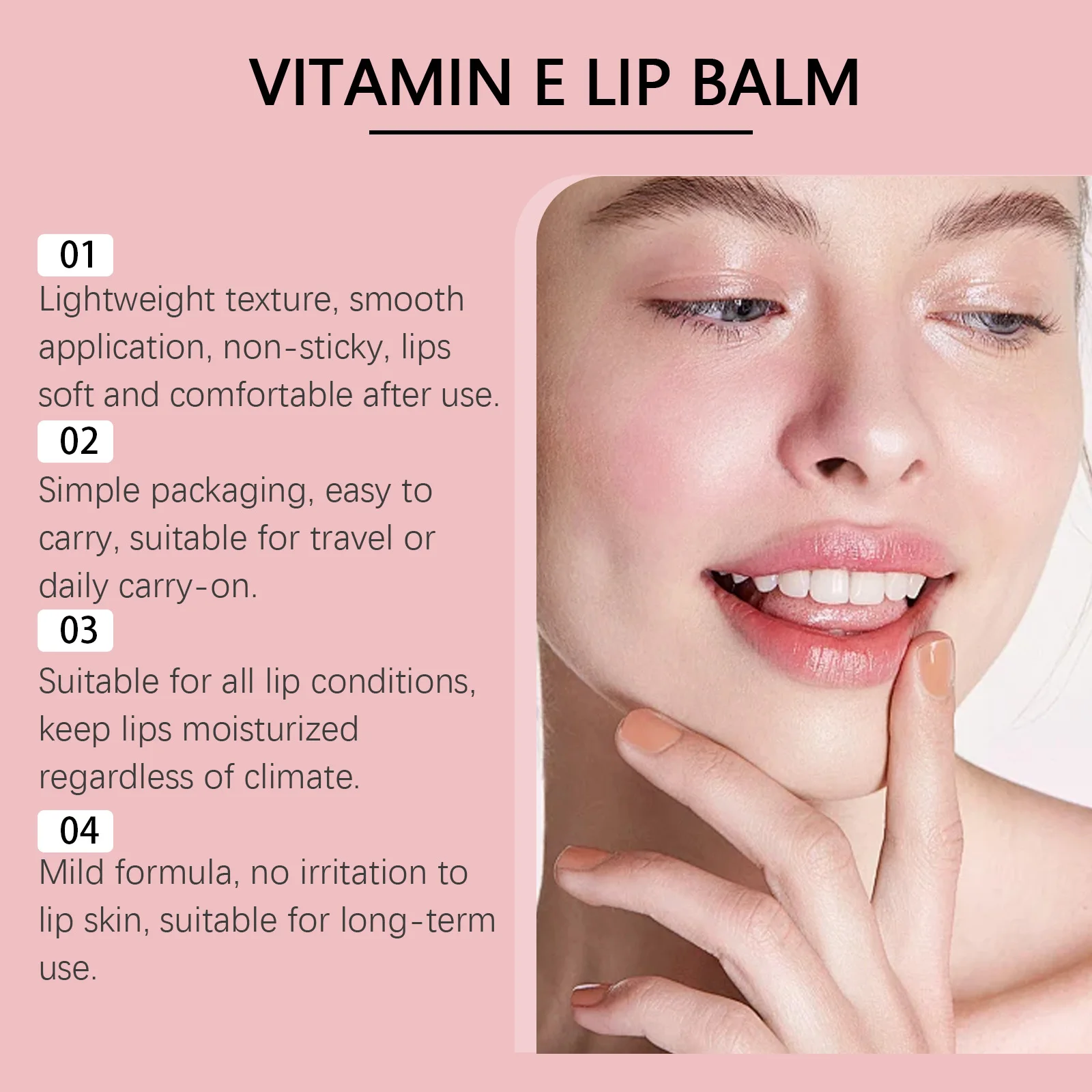 فيتامين E بلسم الشفاه تحسين بلادة مكافحة تكسير تقليل خطوط الشفاه ترطيب منع جفاف مغذي الجمال الصحة المنتج #5
