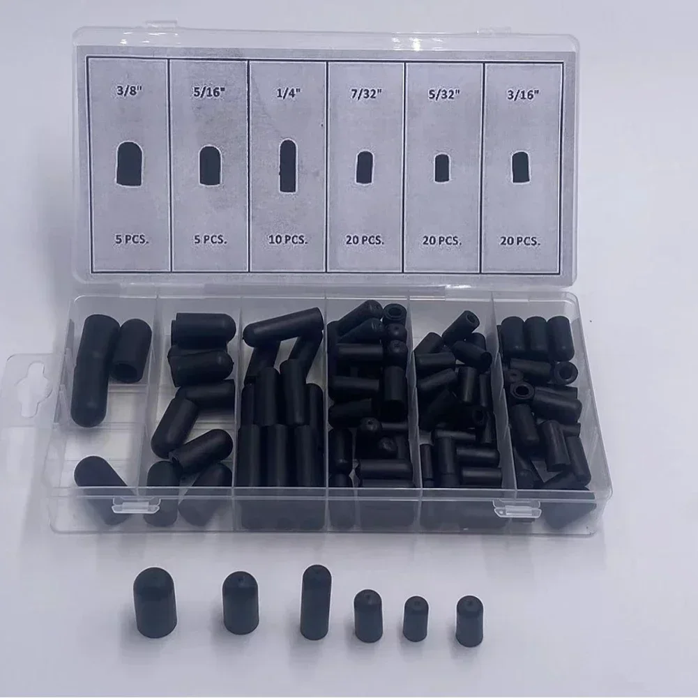 105PCS Rubber Vacuum Cap Plug Kit Assorted Vacuum Plugs Hose End Cap Modern 9 Sizes Vacuum Wire Cap Accessories ﻿