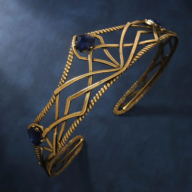 1 قطعة فيلم قزم الملك تاج خمر الباروك تيارا مستديرة مع تفاصيل كريستال الأميرة/الملكة الإكليل عقال لحفلات الزفاف تأثيري #2