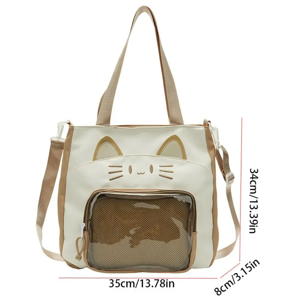 Zipper Bag Kawaii Cat Itabag Nylon Idol Merchandise Storage Transparent Pocket Backpacks Cotton Doll Bag Fashion Backpacks Girl