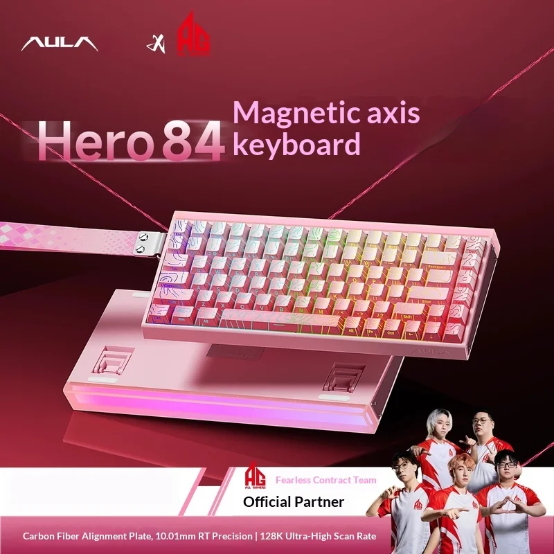 

Aula Hero84he Mechanical Gaming Keyboard With Magnetic Axis High Performance Carbon Fiber Positioning Board Wired Rt0.01 Gift