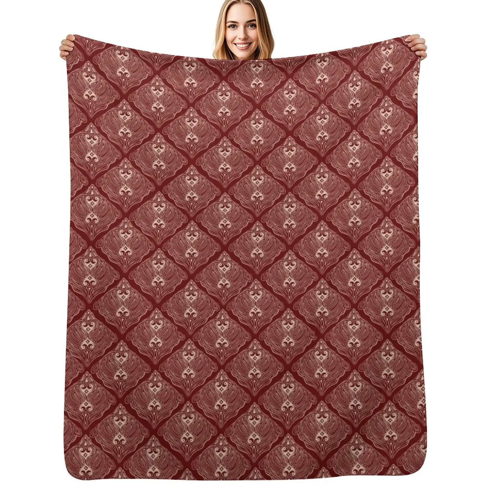 

Victorian Wallpaper Pattern 4 Throw Blanket Easy Care Comfortable Blanket for Couch