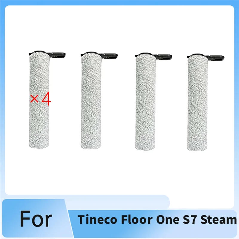 【Coupon!】For Tineco Floor ONE S7 Steam Floor Scrubber Cleaner 4 Pcs Roller Brush Spare Parts Replacement