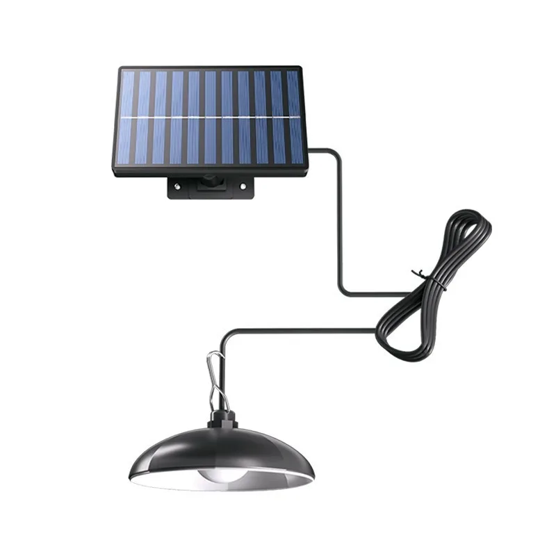 

Double Head Solar Pendant Light with Remote Contro Outdoor Indoor Solar Lamp with 3m Line Solar Lighting for Camping Garden Yard