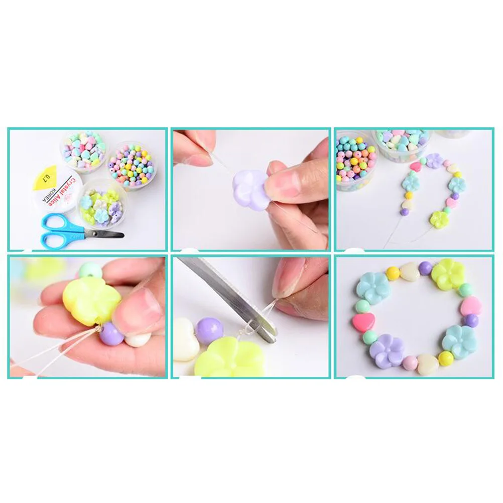 1 ensemble de perles d'artisanat pour enfants, perles à enfiler pour la création de colliers, bracelets et bijoux, perles acryliques colorées, éducatives