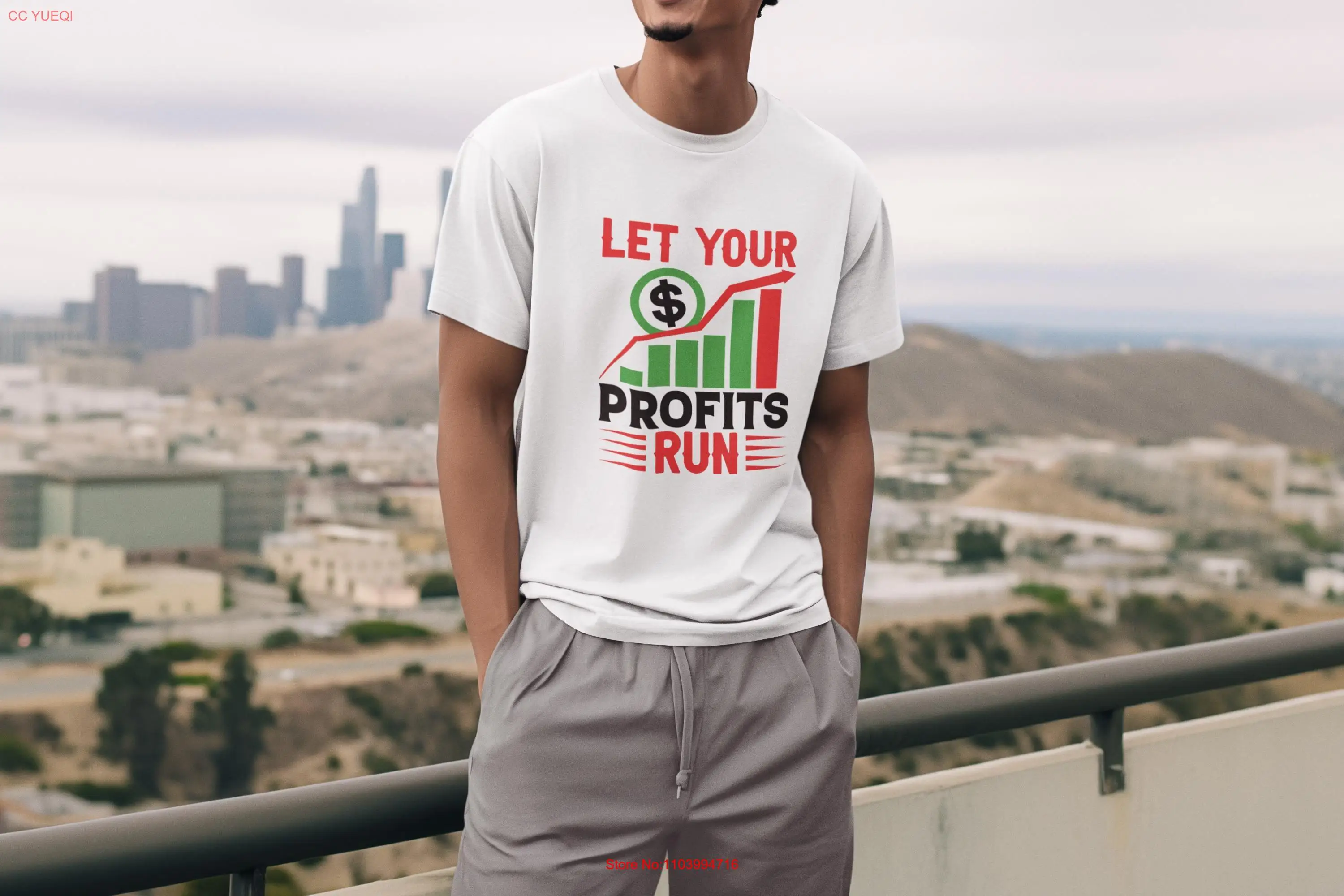 Let Your Profits Run Graph T Shirt I Stock Market Trader long or short sleeves