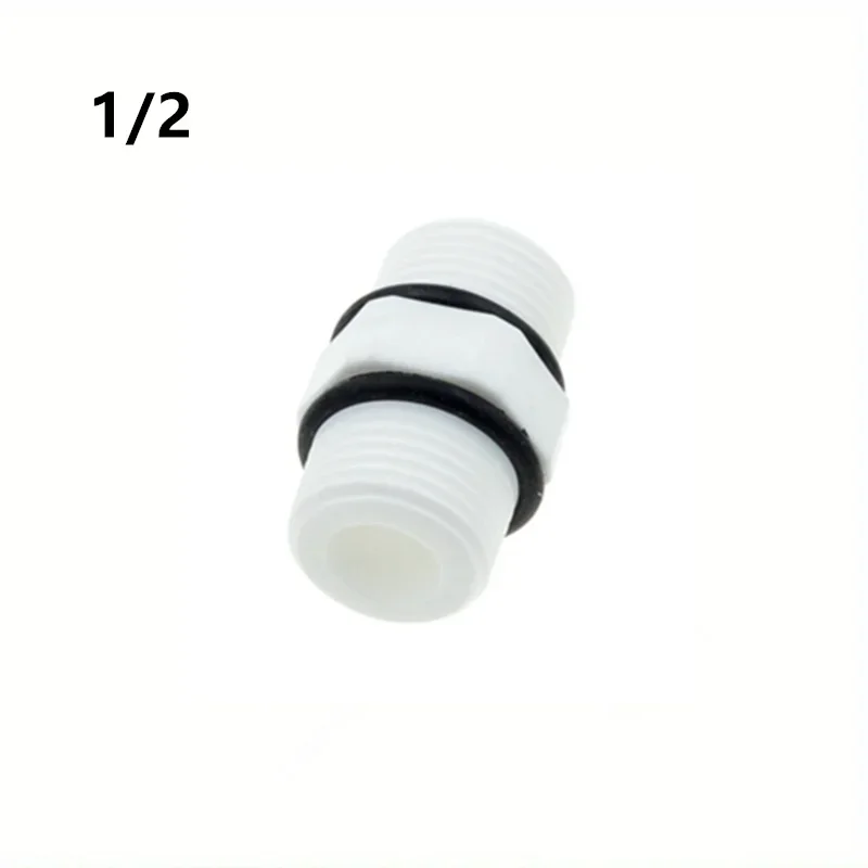 Plastic Nylon 1/4" 3/8" 1/2" 3/4" BSP Male Thread Equal Hex Nipple Union Pipe Coupling Fitting Connector Coupler For Water Oil